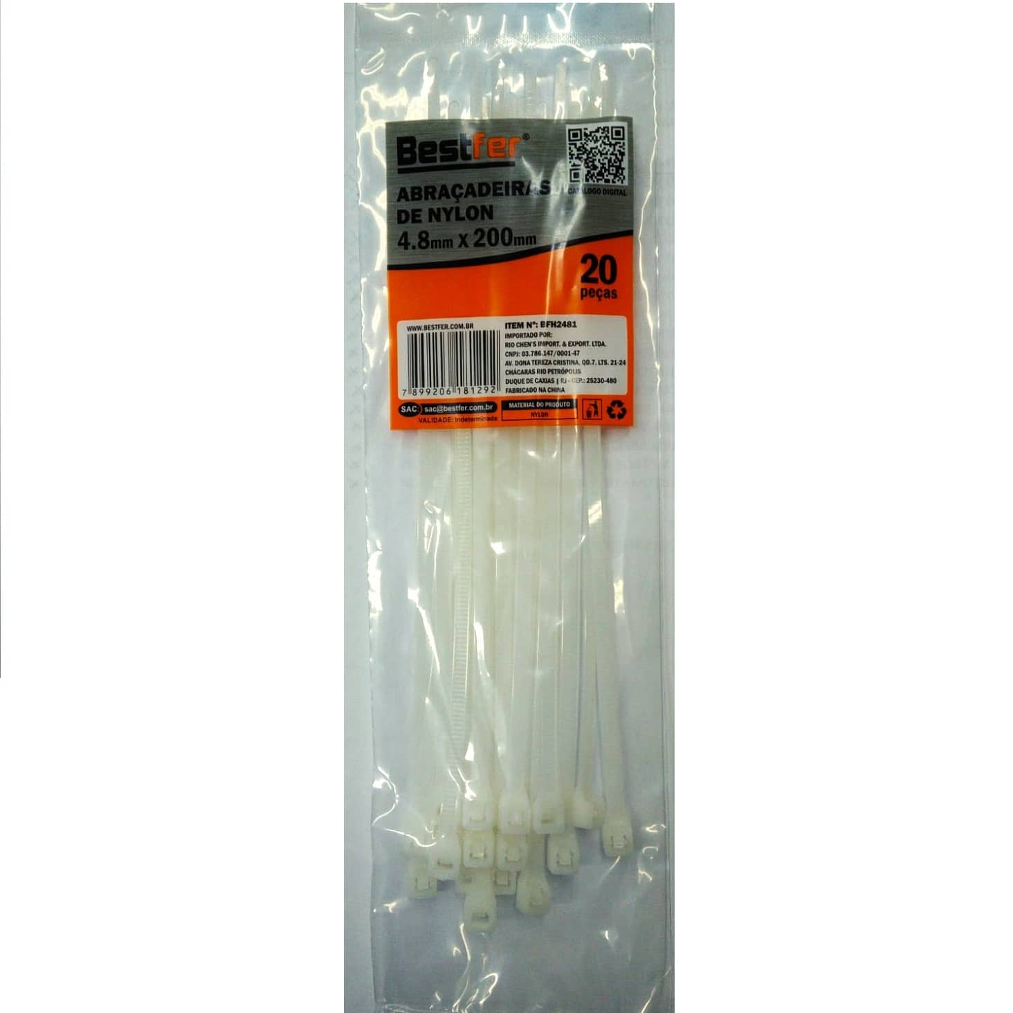 ABRAC. NYLON 4.8mmx200mm C/20un BFH2481 BRC